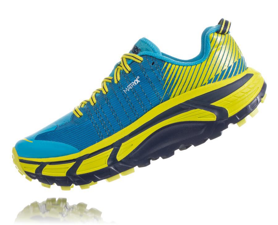 Chaussure Trail Hoka One One Evo Mafate 2 Femme - Bleu/Vert - ISK-354927